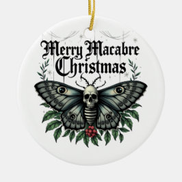 Merry Macabre Christmas Skull Moth Ornament