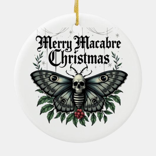 Merry Macabre Christmas Skull Moth Ornament (Achterkant)