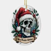 Merry Macabre Christmas Skull Ornament (Rechts)