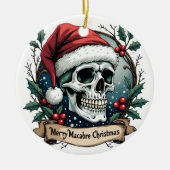 Merry Macabre Christmas Skull Ornament (Voorkant)
