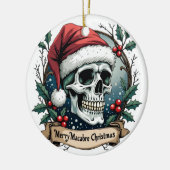 Merry Macabre Christmas Skull Ornament (Links)