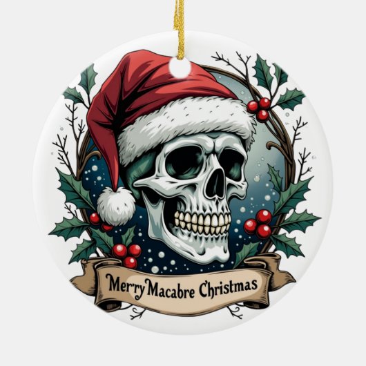Merry Macabre Christmas Skull Ornament (Achterkant)