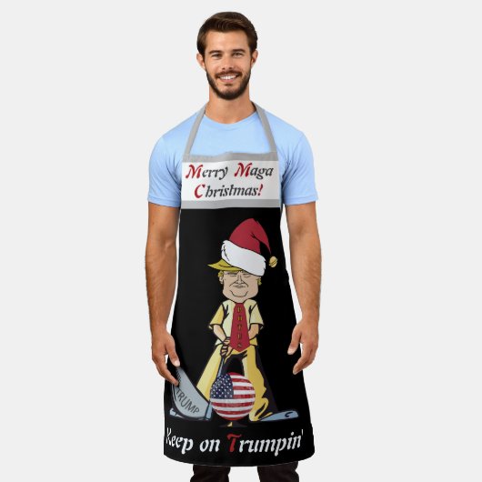 Merry Maga Trump Kerstappron Schort (Gedragen)