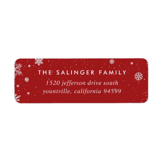 Merry Magic | Adres feestdag Snowflake Etiket (Voorkant)