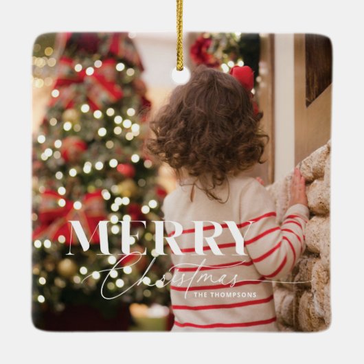 Merry Magic Christmas Foto Ornament (Achterkant)