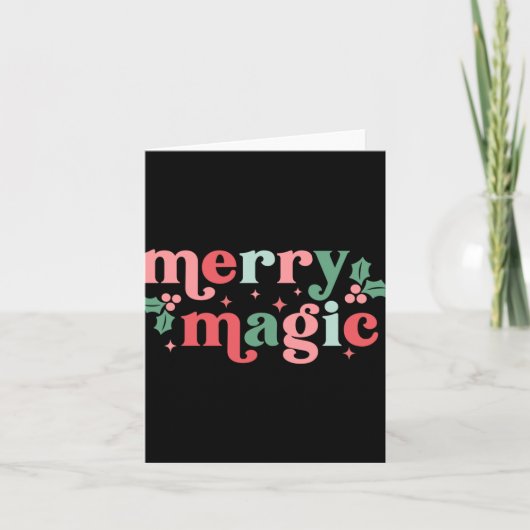 Merry Magic Colorful Holiday Tygraphy  Kaart (Voorkant)