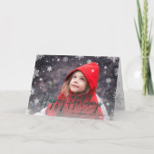 Merry Magic | Foto Snowflake Feestdagen Kaart (Voorkant)