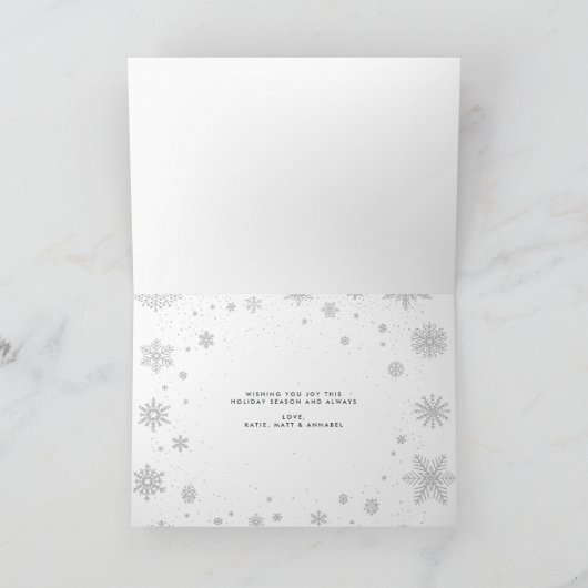 Merry Magic | Foto Snowflake Feestdagen Kaart (Binnen)