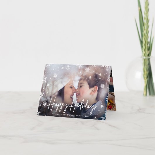 Merry Magic | Foto Snowflake Feestdagen Kaart (Voorkant)