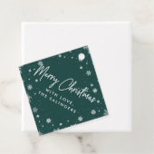 Merry Magic | Kerst van groene en witte sneeuwvlok Bedankjes Labels (In situ)