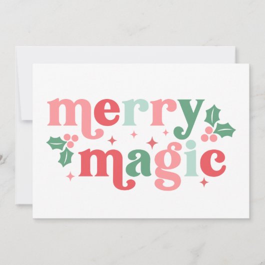Merry Magic - Kleurrijke typografie voor de feestd Kaart (Voorkant)