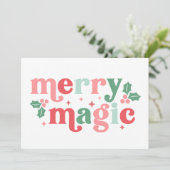 Merry Magic - Kleurrijke typografie voor de feestd Kaart (Staand voorkant)