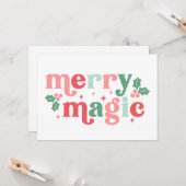 Merry Magic - Kleurrijke typografie voor de feestd Kaart (Voorkant / Achterkant in situ)