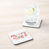 Merry Magic - Kleurrijke vakantietypografie Bier Onderzetter (Rechterzijde)