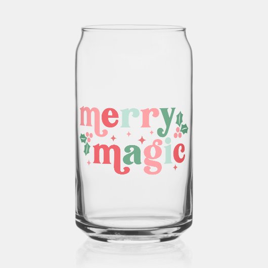 Merry Magic - Kleurrijke vakantietypografie Blikvorm Glas (Voorkant)