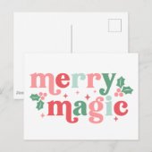 Merry Magic - Kleurrijke vakantietypografie Briefkaart (Voorkant / Achterkant)