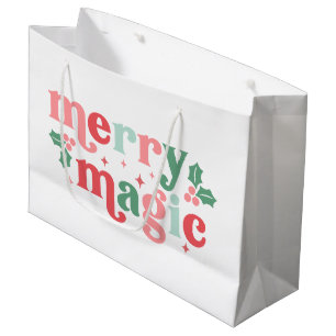 Merry Magic - Kleurrijke vakantietypografie Groot Cadeauzakje