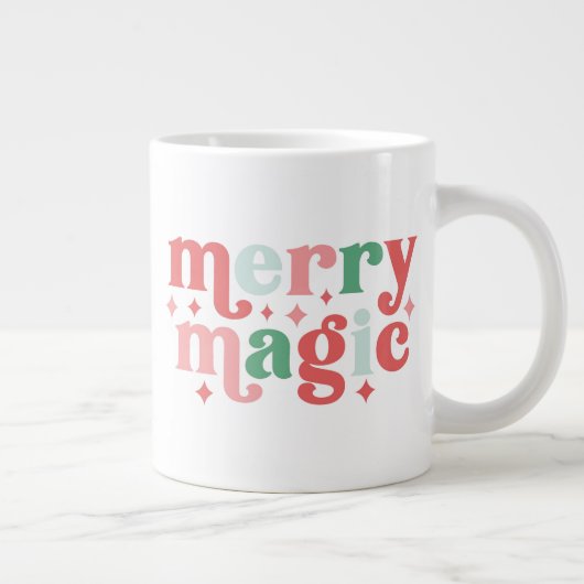 Merry Magic - Kleurrijke vakantietypografie Grote Koffiekop (Rechts)