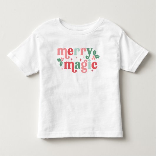 Merry Magic - Kleurrijke vakantietypografie Kinder Shirts (Voorkant)