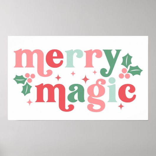 Merry Magic - Kleurrijke vakantietypografie Poster (Voorkant)