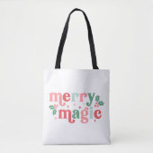 Merry Magic - Kleurrijke vakantietypografie Tote Bag (Voorkant)