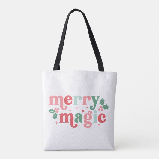 Merry Magic - Kleurrijke vakantietypografie Tote Bag (Achterkant)