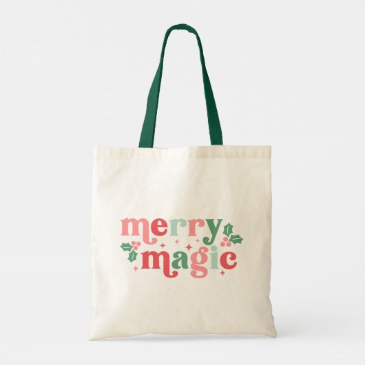 Merry Magic - Kleurrijke vakantietypografie Tote Bag (Achterkant)