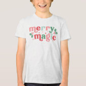 Merry Magic - Kleurrijke vakantietypografie Tri-Blend Shirt (Voorkant)