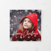 Merry Magic | Rustige sneeuwvlok Multi-foto Drieluik Wenskaart (Cover)