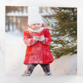 Merry Magic | Rustige sneeuwvlok Multi-foto Drieluik Wenskaart (Binnenzijde eerst)