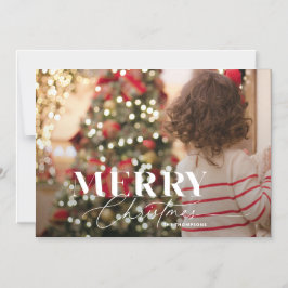 Merry Magic Script & Serif Kerstmis Fotokaart Magnetische Uitnodiging