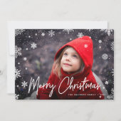 Merry Magic | Snowflake Overlay-out met kerstmis Feestdagenkaart (Voorkant)