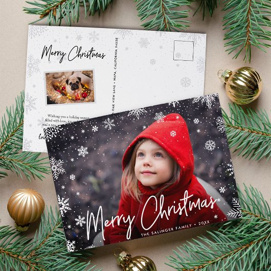 Merry Magic | Snowflake Overlay-out met kerstmis Feestdagenkaart