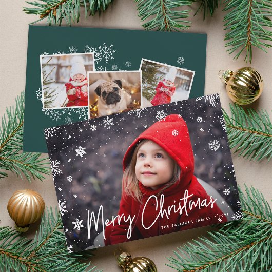 Merry Magic | Snowflake Overlay-out met kerstmis Feestdagenkaart
