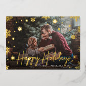 Merry Magic | Snowflake Overlay-out met kerstmis Folie Feestdagenkaart (Voorkant)