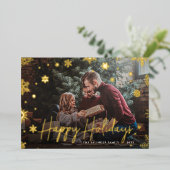 Merry Magic | Snowflake Overlay-out met kerstmis Folie Feestdagenkaart (Staand Voorkant)
