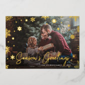 Merry Magic | Snowflake Overlay-out met kerstmis Folie Feestdagenkaart (Voorkant)