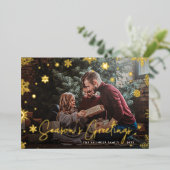 Merry Magic | Snowflake Overlay-out met kerstmis Folie Feestdagenkaart (Staand Voorkant)