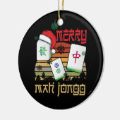 Merry Mah Jong Snowy Christmas Fun-Chinees Joods Keramisch Ornament (Links)