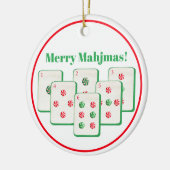 Merry Mahjmas Mahjong Candy Dot Tiles  Keramisch Ornament (Links)