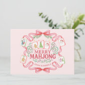 Merry Mahjong | Christmas Feestdagenkaart (Staand voorkant)
