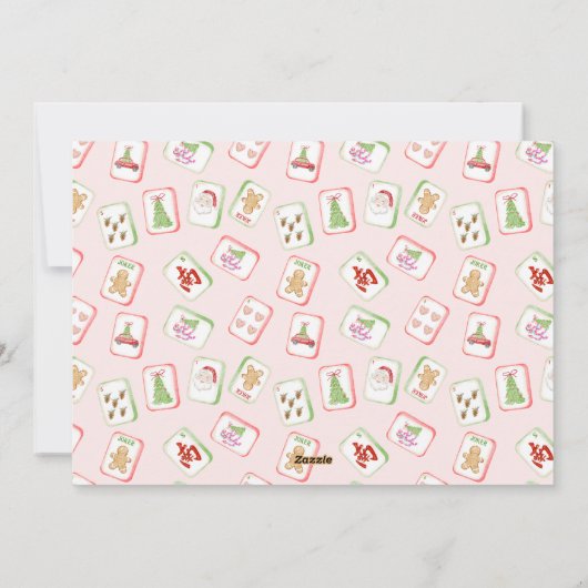 Merry Mahjong | Christmas Feestdagenkaart (Achterkant)