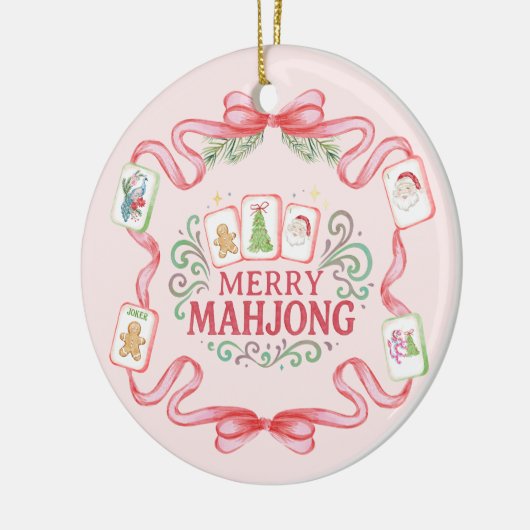 Merry Mahjong | Christmas Keramisch Ornament (Links)