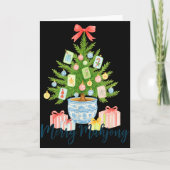 Merry Mahjong Christmas Tree Chinoiserie Holiday  Kaart (Voorkant)