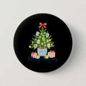 Merry Mahjong Christmas Tree Chinoiserie Holiday  Ronde Button 5,7 Cm (Voorkant)