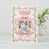 Merry Mahjong Photo Holiday Card Feestdagenkaart (Staand voorkant)