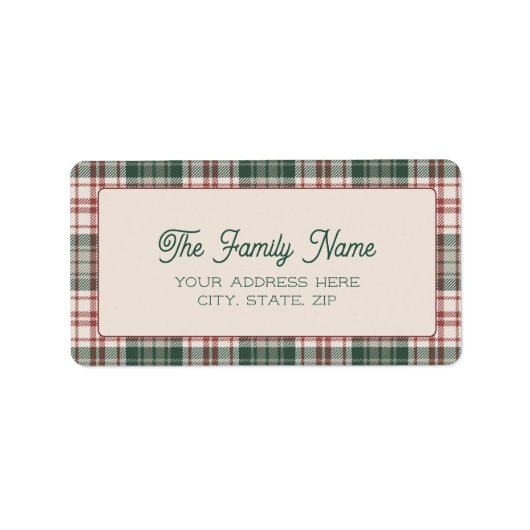 Merry Mail - Plaid Address Label (Voorkant)