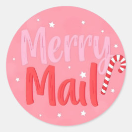 Merry Mail Ronde Sticker
