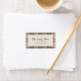 Merry Mail - Schotse ruit adreslabel Etiket