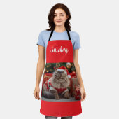 Merry Maine Coon Kattenkerst gepersonaliseerd Schort (Gedragen)